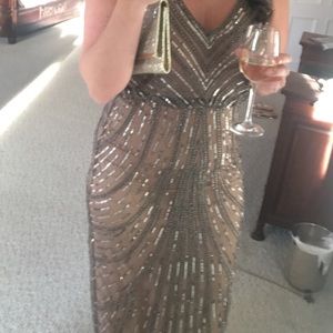 Adrianna Papell beaded blouson gown